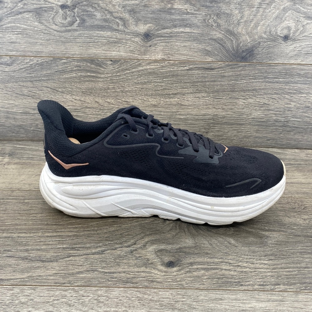 Hoka Women's Sneakers Black with Rose Gold Logo - Picture 5 of 13
